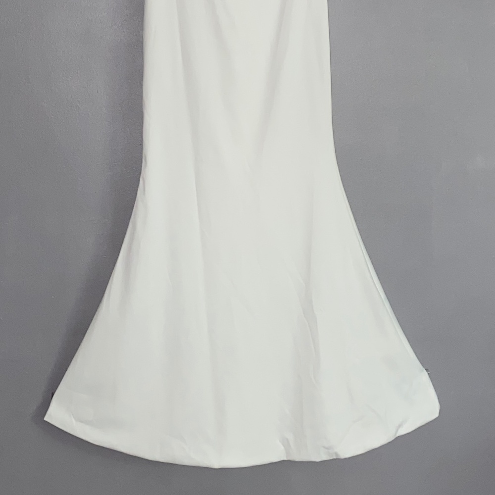 DRESS DECODE Strapless Mermaid Flare Wedding Dress Huge Back Bow Small - Picture 4 of 16